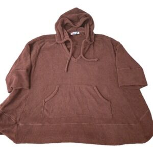 Free People FP Beach Lounge Hoodie Sweatshirt Brown Oversized Size M/L Towel
